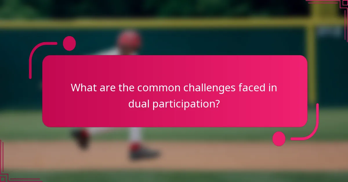 What are the common challenges faced in dual participation?