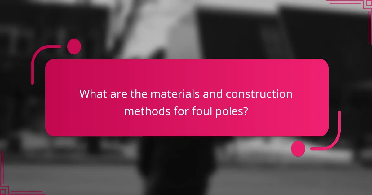 What are the materials and construction methods for foul poles?